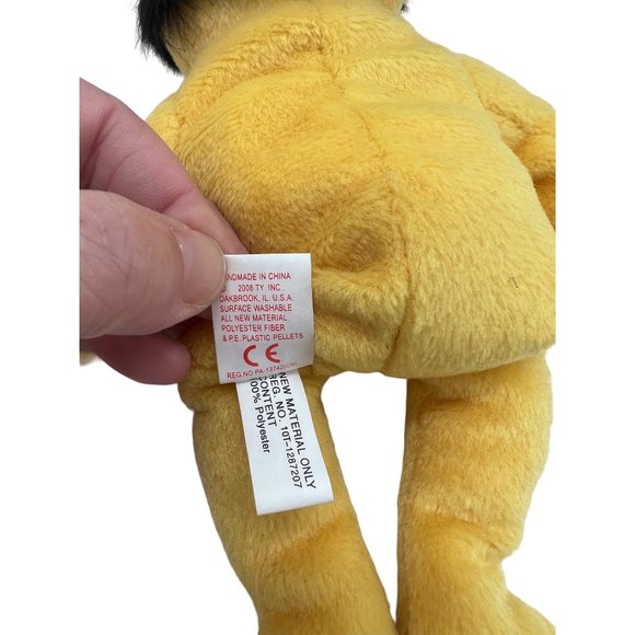 Elvis Golden Yellow Ty Beanie Baby with Sunglasses, Black Hair Solid Gold Beanie - Picture 4 of 7